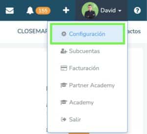 Clientify Menu Configuracion Conexiones